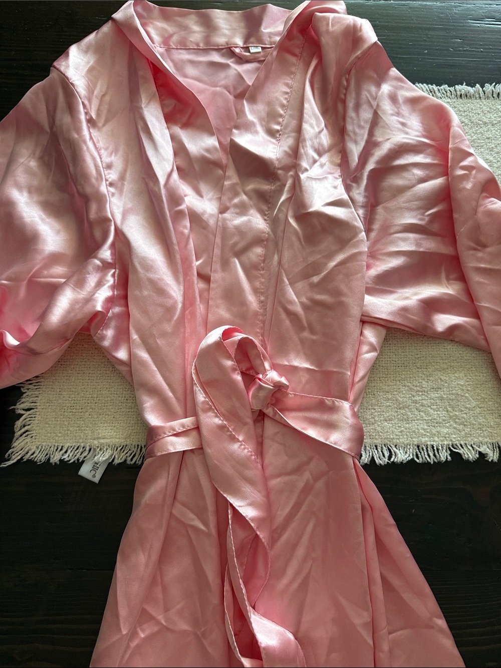 Pink Satin 'Bridesmaid' Rhinestone Script Robe L/XL - Picture 2 of 6